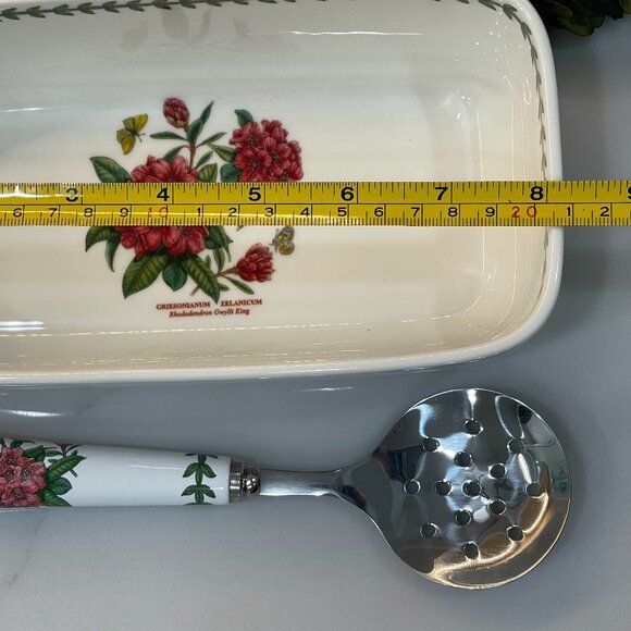 Botanical Garden Cranberry Dish with Slotted Spoon, 2-Piece Set-NEW - Picture 7 of 15